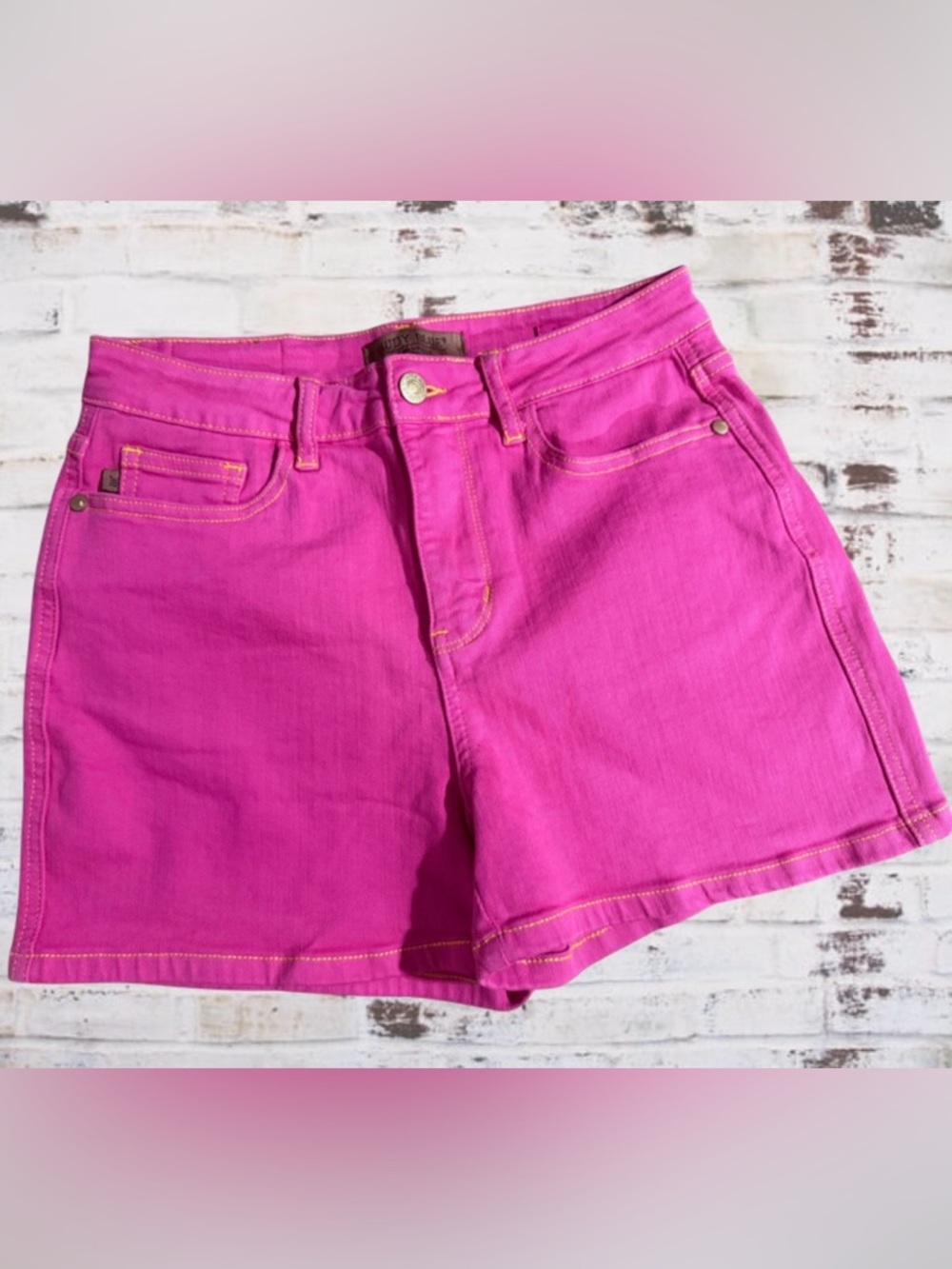 Judy Blue Hot Pink Garment Dyed Denim Shorts